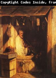 Alexandre Gabriel Decamps Turkish Merchant smoring in His shop